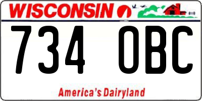WI license plate 734OBC