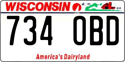 WI license plate 734OBD
