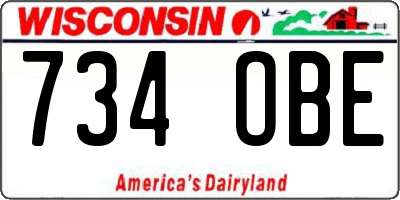 WI license plate 734OBE
