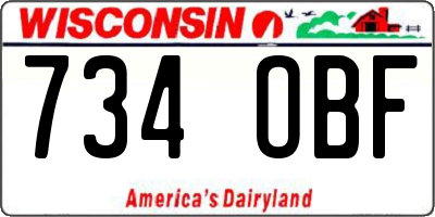 WI license plate 734OBF