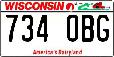 WI license plate 734OBG