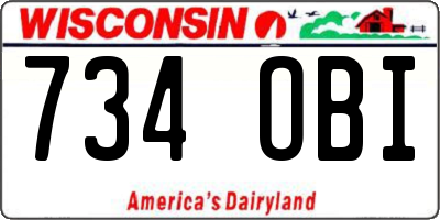 WI license plate 734OBI