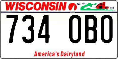 WI license plate 734OBO