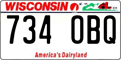 WI license plate 734OBQ