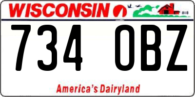WI license plate 734OBZ