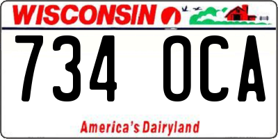 WI license plate 734OCA