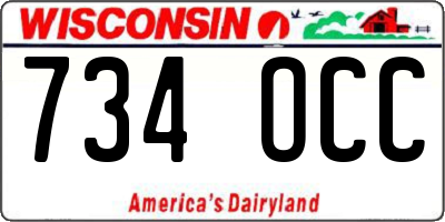 WI license plate 734OCC