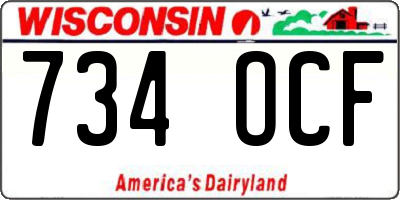 WI license plate 734OCF