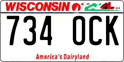 WI license plate 734OCK