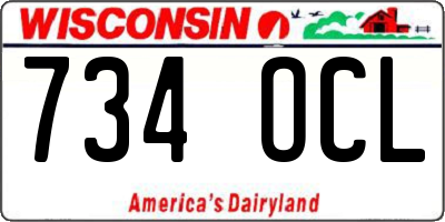 WI license plate 734OCL