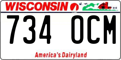 WI license plate 734OCM