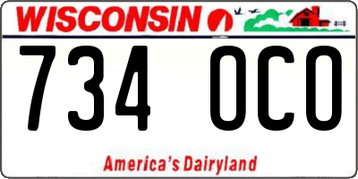 WI license plate 734OCO