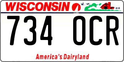 WI license plate 734OCR