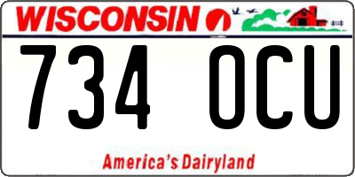 WI license plate 734OCU