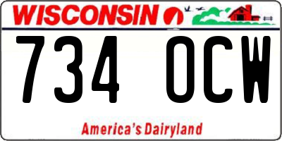 WI license plate 734OCW