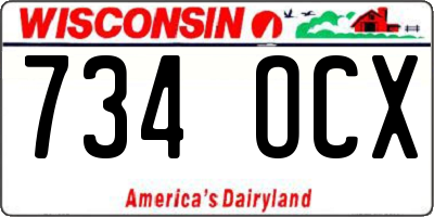 WI license plate 734OCX