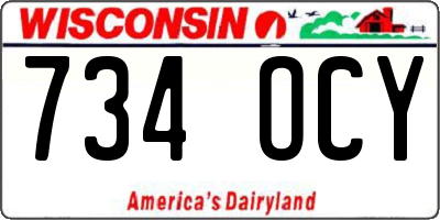 WI license plate 734OCY