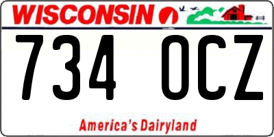 WI license plate 734OCZ