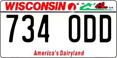 WI license plate 734ODD