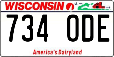 WI license plate 734ODE
