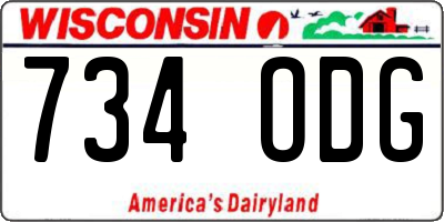 WI license plate 734ODG
