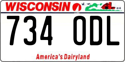WI license plate 734ODL