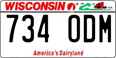 WI license plate 734ODM