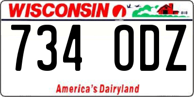 WI license plate 734ODZ