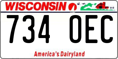 WI license plate 734OEC