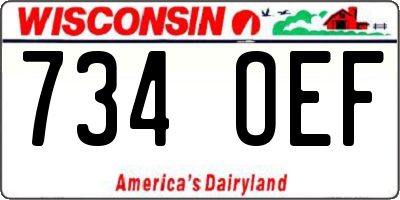 WI license plate 734OEF