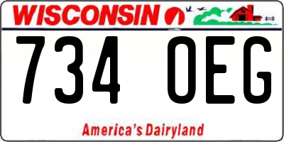 WI license plate 734OEG