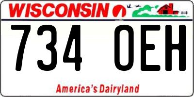 WI license plate 734OEH