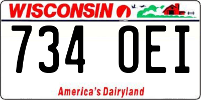 WI license plate 734OEI