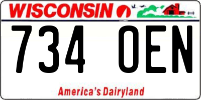 WI license plate 734OEN