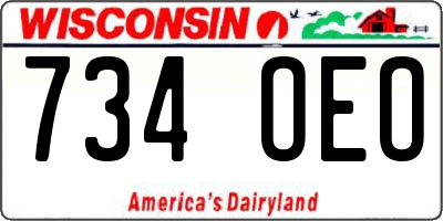 WI license plate 734OEO