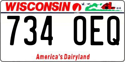 WI license plate 734OEQ