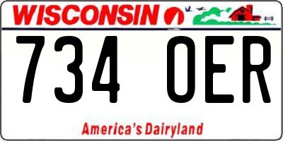 WI license plate 734OER