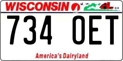 WI license plate 734OET