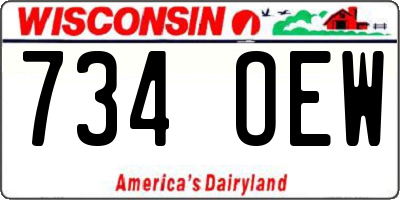 WI license plate 734OEW