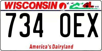 WI license plate 734OEX
