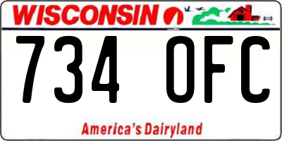 WI license plate 734OFC