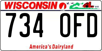 WI license plate 734OFD