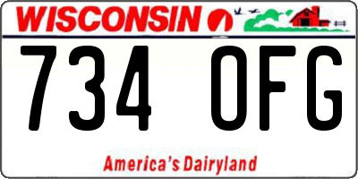 WI license plate 734OFG