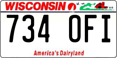 WI license plate 734OFI