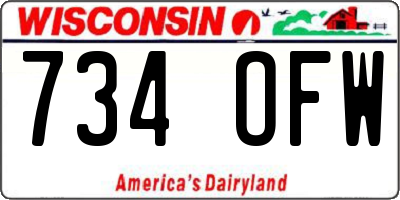 WI license plate 734OFW