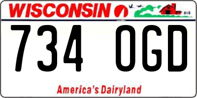 WI license plate 734OGD
