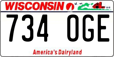 WI license plate 734OGE
