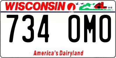 WI license plate 734OMO