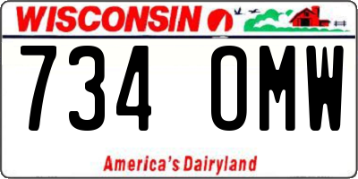 WI license plate 734OMW