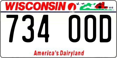 WI license plate 734OOD